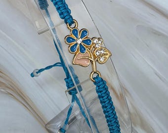 35 Colours, Blue Flowers Bracelet, Wish Bracelet, Flowers Gift, Flower Wish Bracelet, Gift For Friend, Sun Flower Bracelet/