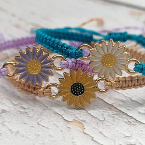 34 Colours, Sunflower Bracelet, Sunflower Wish Bracelet, Sunflower Gift, Flower Wish Bracelet, Gift For Friend, Sun Flower Bracelet/