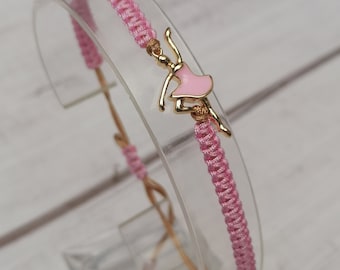 Balettarmband, rosa balettarmband, smycken till dansare, present till danslärare, presenter till ballerina, armband till balettdansare