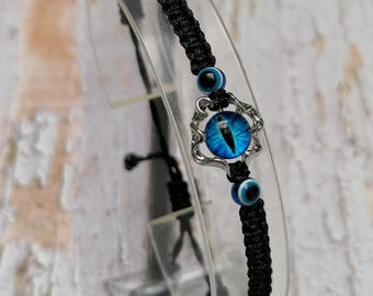 35 Colours, Dragon Bracelet, Magic Dragon Bracelet, Medieval Bracelets, Bracelets for Men Women, Blue Dragon Eye Bracelet