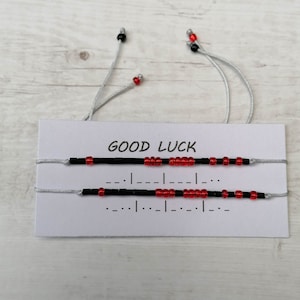 Morse Code Bracelet, Good Luck Morse Code Bracelet, Gift