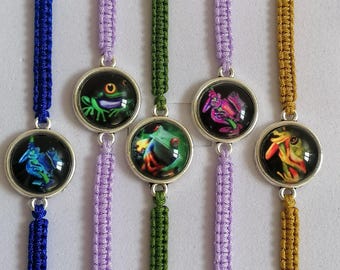 35 Farben, Frosch Armband, Bester Freund Geschenk, Kröte Schmuck, Frosch Liebhaber Geschenk, Freundschaft Armband, Glas Cabochon Armband (B-2)