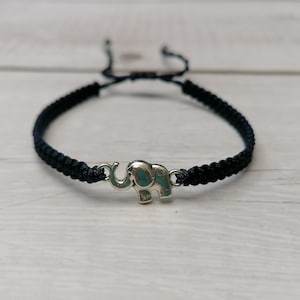 34 Colours, Small Charm Elephant Bracelet, Wish Bracelet, Friendship Bracelet, Adjustable Bracelet, Gift.