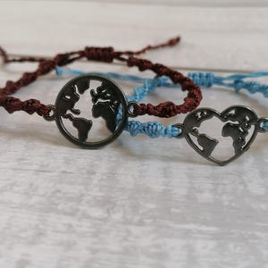 34 Colours, World Map Friendship Bracelet, Travel Jewellery, Wanderlust Bracelet, Adventure Awaits Quote, World Map Bracelet Gift