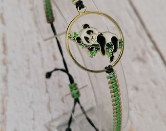 Pulsera de panda, pulsera de oso panda, panda salvaje, regalo de panda, panda