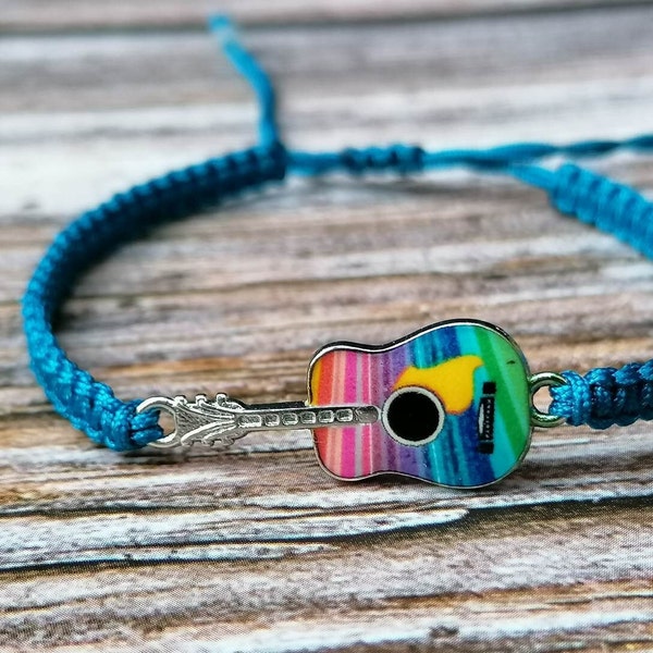 31 Colours, Guitar Bracelet, Coloured Guitar Bracelet, Music Bracelet, Guitarist Gift, Music Guitar Bracelet, Music Lover Gift