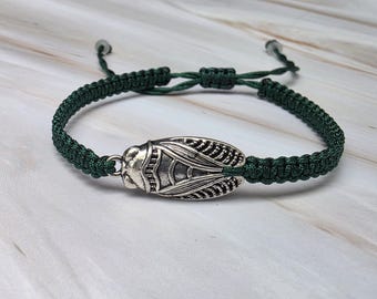 35 Colours, Cicada Bracelet, Insect Jewelry Gift, Bug Jewelry, Rebirth Symbol, Flying Bug, Gift for Her Him