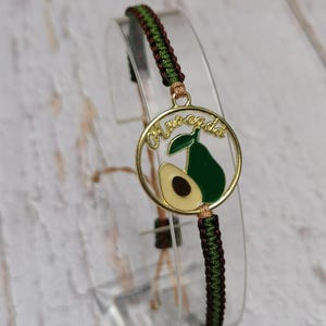 Pulsera de aguacate, Pulsera de los deseos de aguacate, Joyería de aguacate, Pulsera de la amistad, Pulsera ajustable