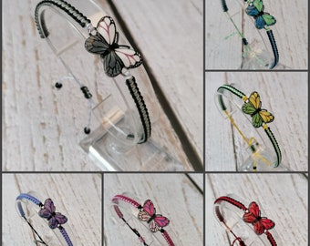 Butterfly, Coloured Butterfly Bracelet, Butterfly Adjustable Bracelet, Friendship Bracelet, Friendship Gift