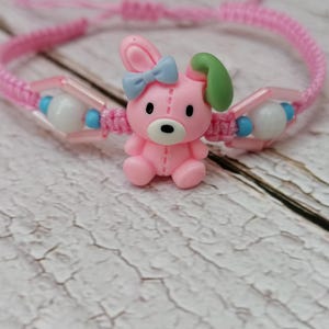 Pink Rabbit Bracelet, Bunny Bracelet, Rabbit Friendship, Rabbit gift, Rabbit Jewellery