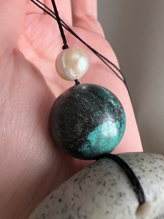 Handcrafted Clay Spiral Shell Pendant, Freshwater… - image 4