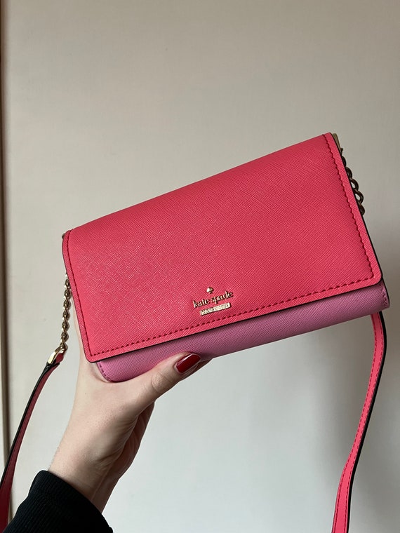 Genuine two tone pink leather vintage Kate Spade h