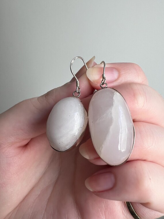 Asymmetrical Aragonite Earrings: Sterling Silver … - image 7