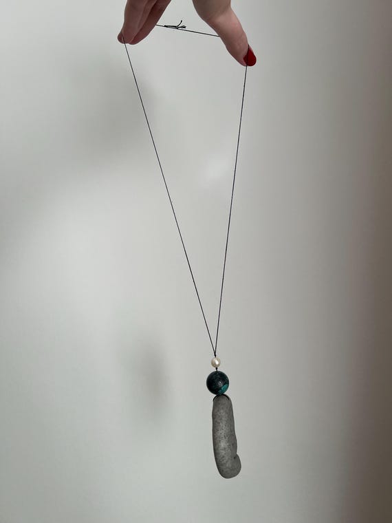 Handcrafted Clay Spiral Shell Pendant, Freshwater… - image 8