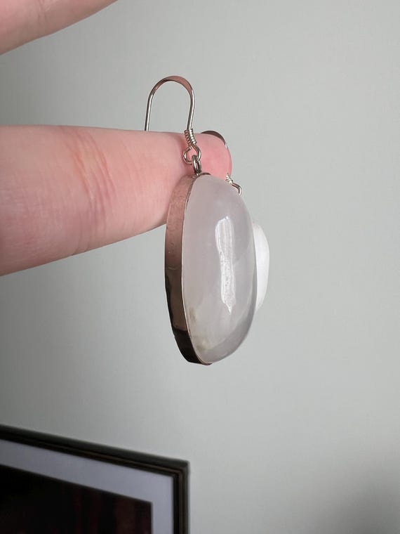 Asymmetrical Aragonite Earrings: Sterling Silver … - image 4