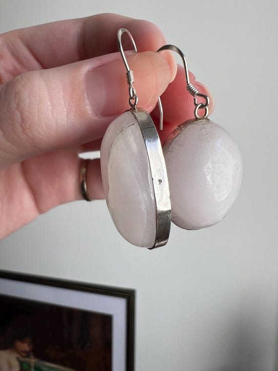 Asymmetrical Aragonite Earrings: Sterling Silver … - image 9