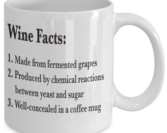 Funny Drinking Mug - Wine Facts