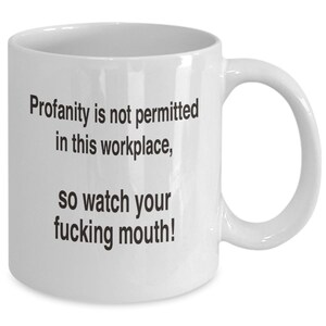 Funny Work Mug - Godslastering niet toegestaan