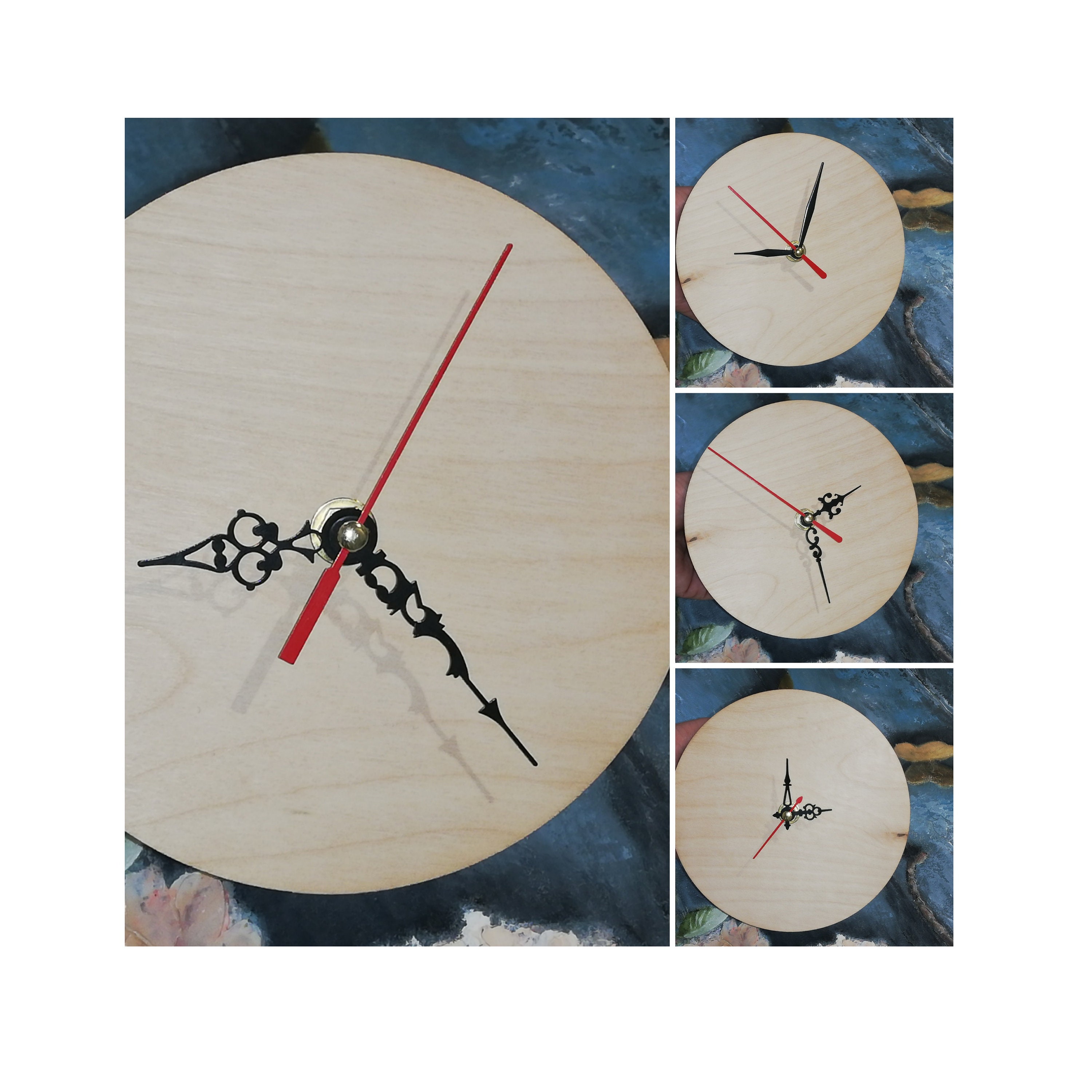 Wooden Blank Clock Face Circle Round Plywood Wall Clock Laser Etsy