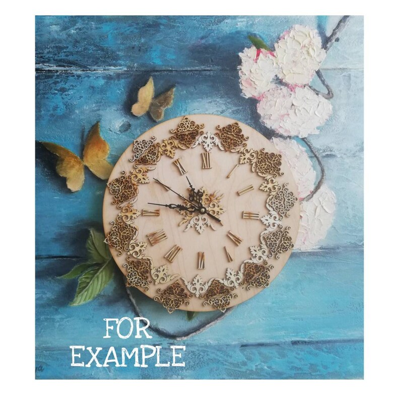 Set Wooden Blanks Clock Face Round Plywood MANDALA Etsy