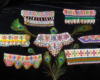 Vibrant glass beads kuchi appliques for DIY projects