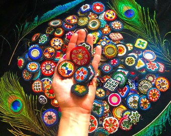 Vibrant glass beads kuchi appliques for DIY projects
