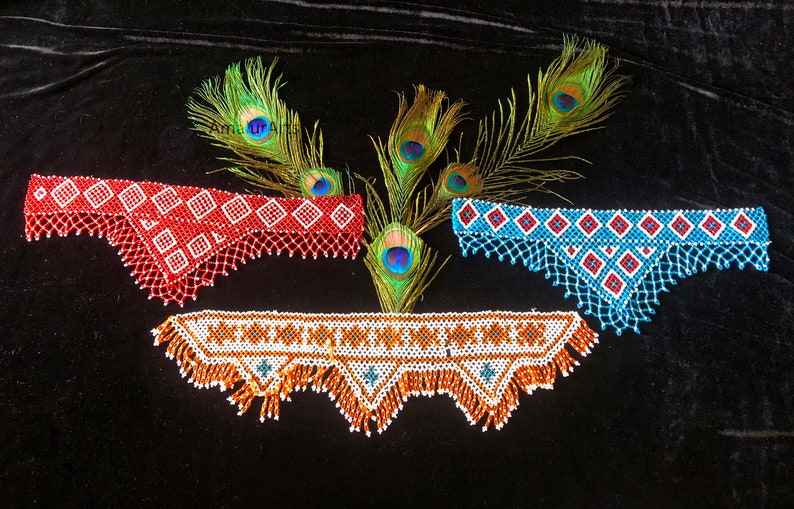 Vibrant glass beads kuchi appliques for DIY projects