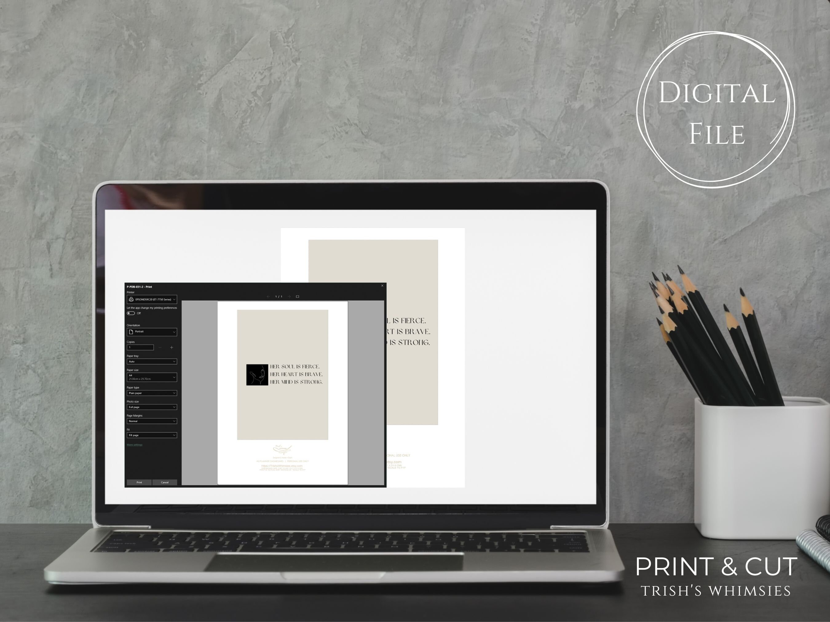 Affirmation Planner Dashboard Printable, Minimalist Planner Inserts ...