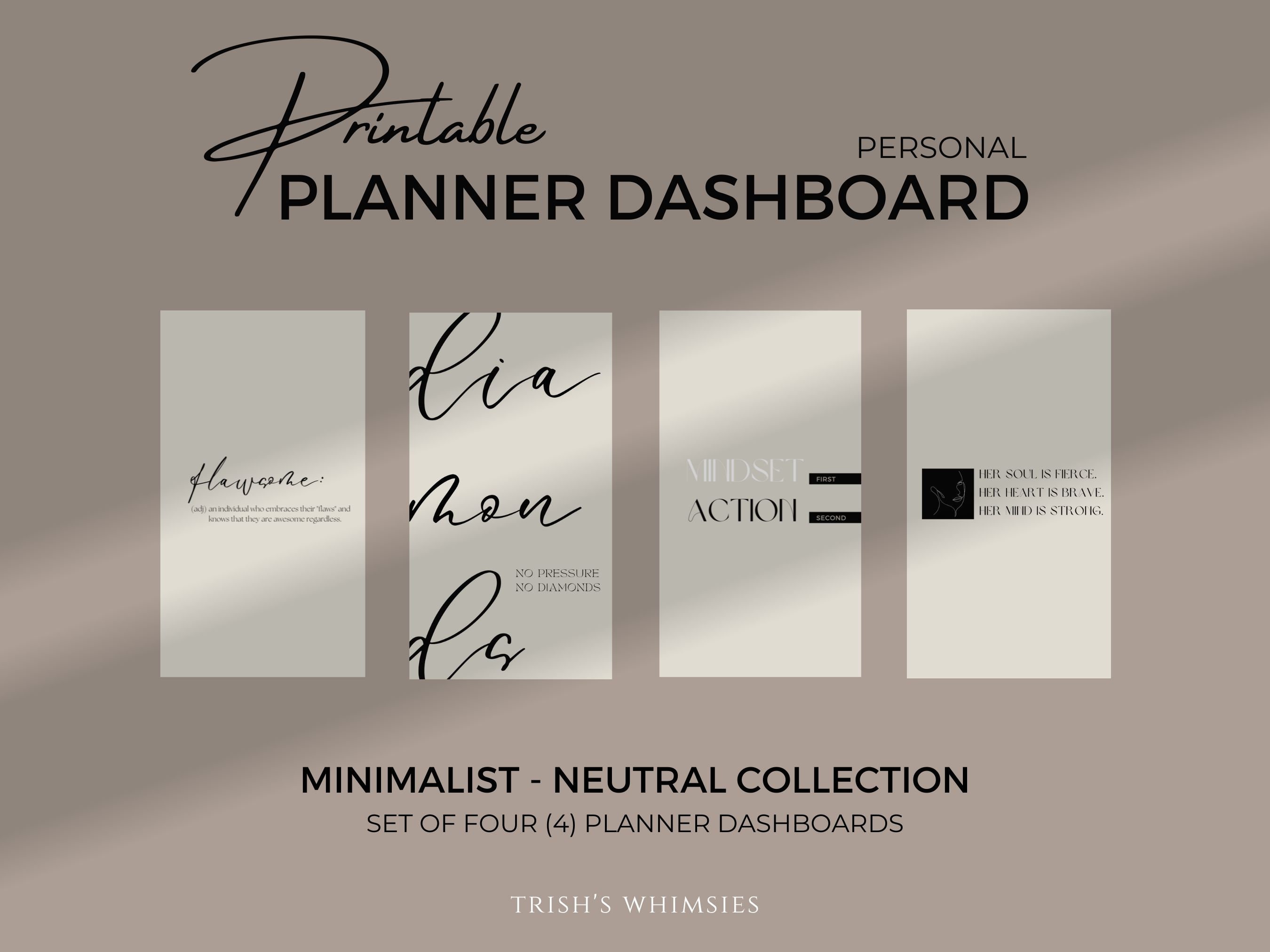 Printable Dashboard Home Edition Minimal Planner Dashboard 