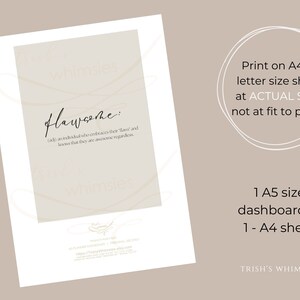 Affirmation Planner Dashboard Printable, Minimalist Planner Inserts ...