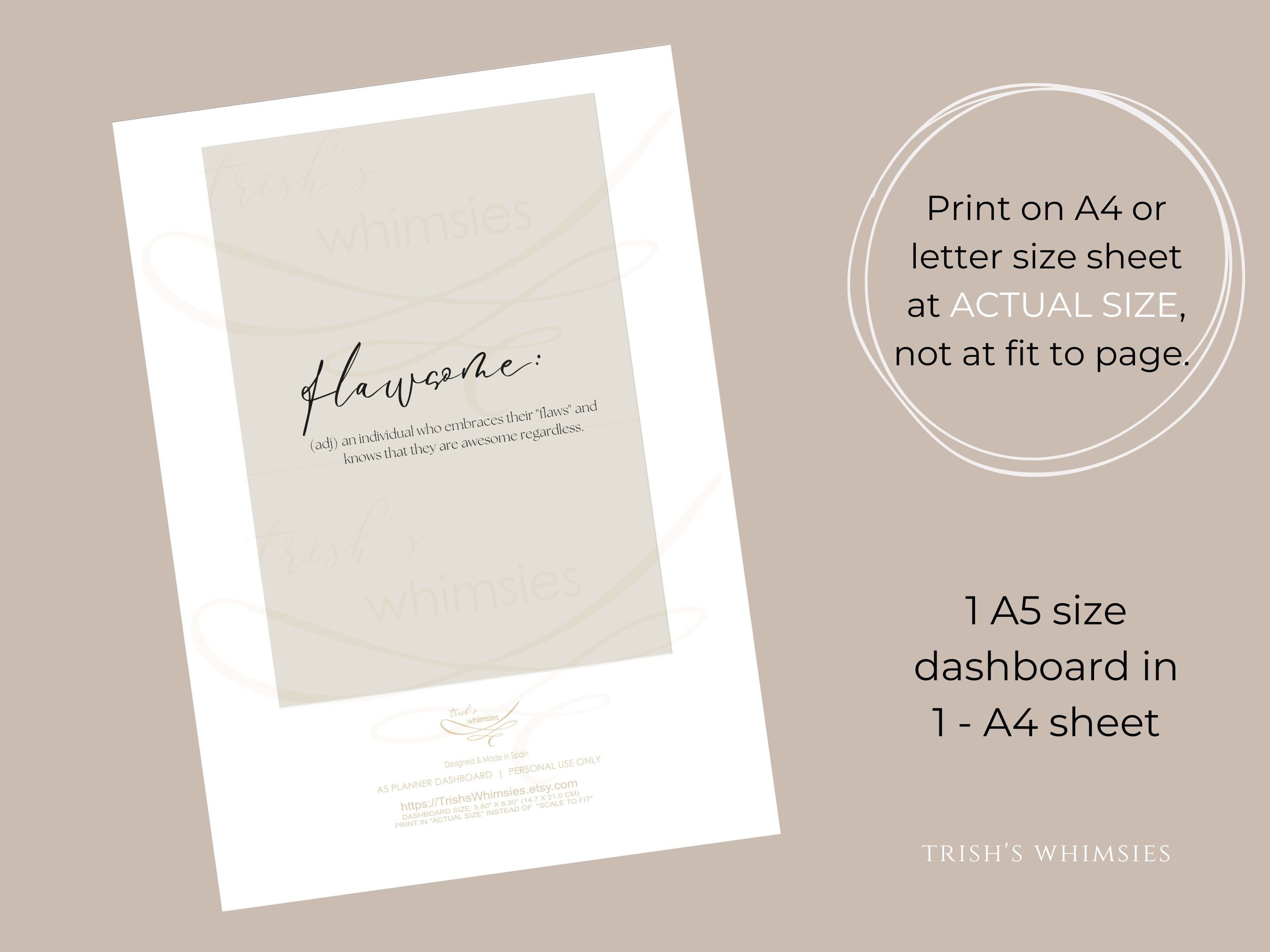 Affirmation Planner Dashboard Printable, Minimalist Planner Inserts ...