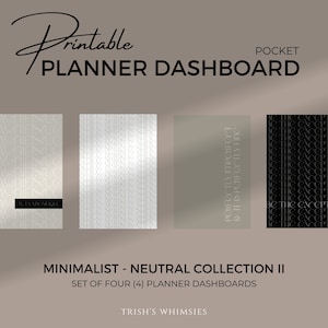 Motivational Planner Dashboard Printable, Neutral POCKET Planner Inserts, Minimal Aesthetic Section Divider, Pocket Dashboards, Sectioning