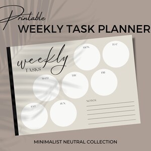 Minimalist Weekly Planner Printable, Weekly Schedule, Desk Planner Landscape, Week At a Glance, Weekly Organizer, A4/Letter, Office Planner