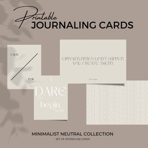 Tarjetas de afirmación estética neutra, tarjetas motivacionales imprimibles, estímulo - Tarjetas de autoestima / Estética minimalista del planificador