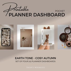 Planer Dashboard POCKET Größe, gemütliche Ästhetik, Herbst Vibe Printable Taschenplaner, Planer Divider,