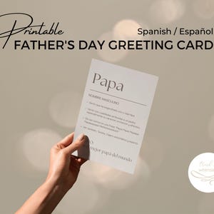 Día del Padre - Español, Tarjeta Imprimible Para Papa, Feliz Dia del Padre, Spanish Father’s Day Card, Regalo para él mejor papa del mundo