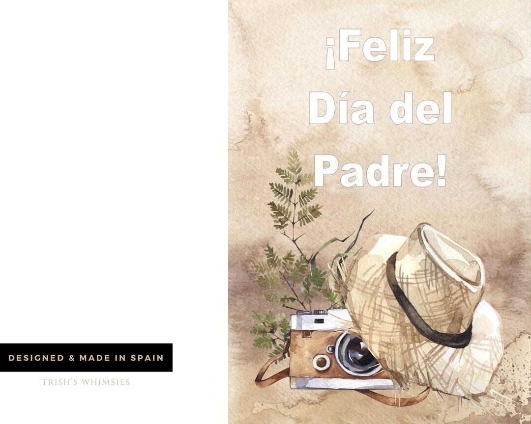 Printable Fathers Day Card in Spanish, Feliz Dia Del Padre, Tarjeta