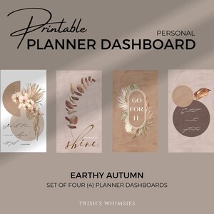 Neutraler Ton PERSÖNLICHES Planer Dashboard, druckbare Planer Einsätze, Erdfarben Planner Divider, Herbst Textur und Töne