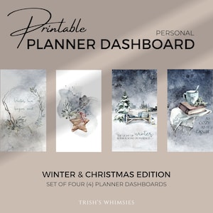 Painel de Planejamento Pessoal com Vibração Invernal, Divisórias de Planejamento Imprimíveis, Inserções de Planejamento com Tema Gelado