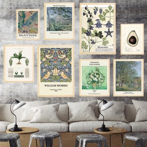 8 Green Wall Gallery Art Prints, Modern Gallery Wall Set, Vintage Eclectic Printable Wall Art, Abstract Prints, Neutral Gallery Wall Décor