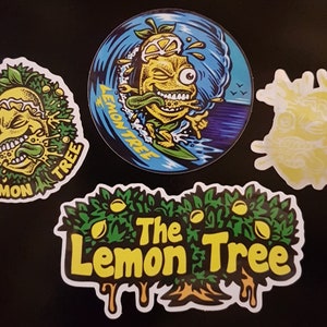 Lemon Tree 4 Pack Vinyl Stickers - Cali Slap - 420 Autocollant de cannabis marijuana