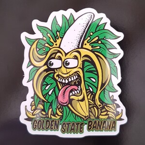 Golden State Banana - Autocollant vinyle Cali Slap - Weed 420 710 autocollants de cannabis