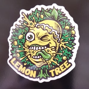 Citron - Autocollant vinyle Cali Slap - Weed 420 710 Autocollants de cannabis marijuana