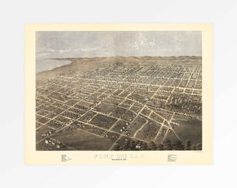Oude kaart van Fond du Lac (Wisconsin)