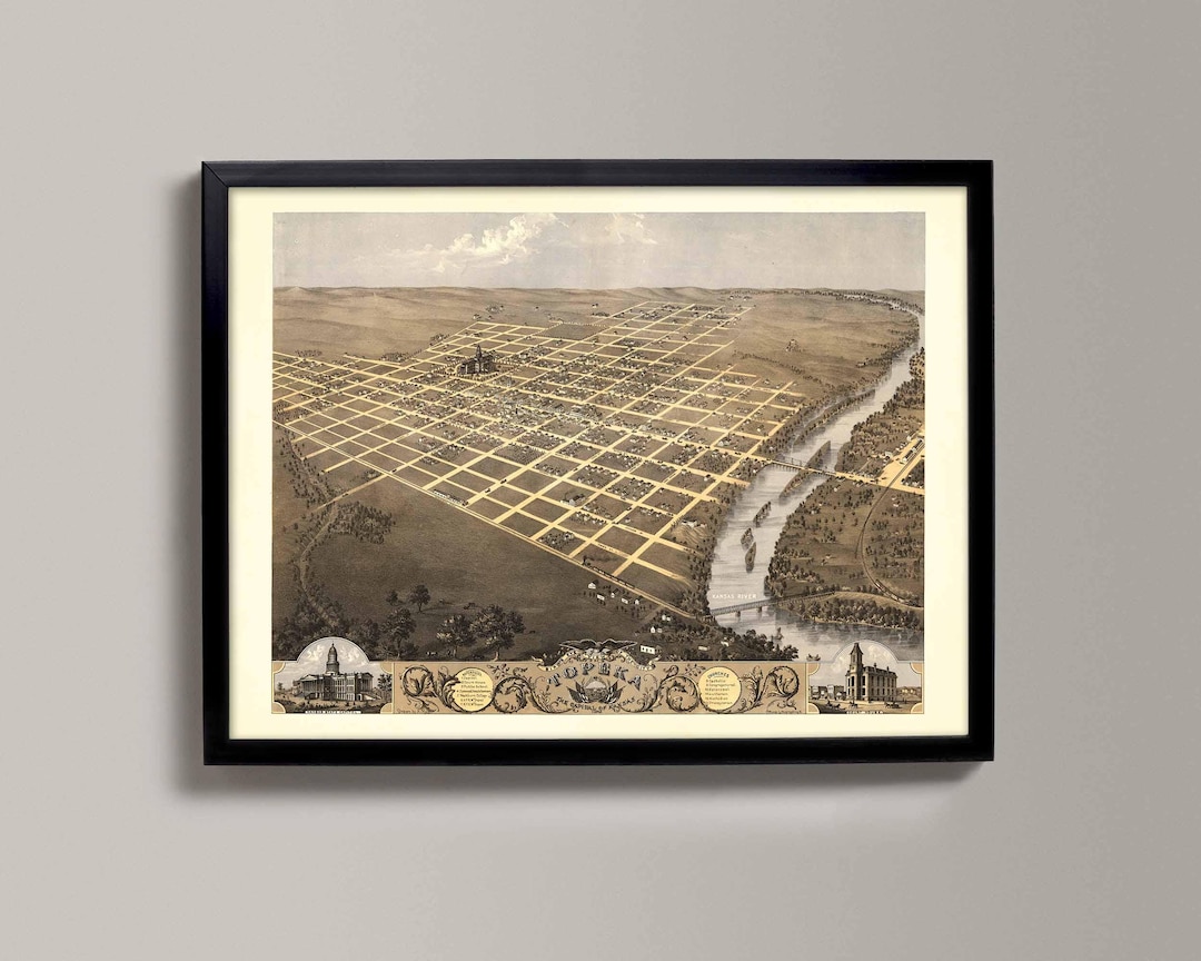 Old Map of Topeka, Kansas, USA } museum Quality Print - Etsy