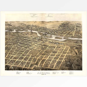 Heritage Map of Aurora, Illinois, USA