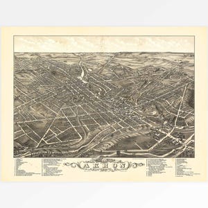 Historischer Stadtplan von Akron, Ohio, USA