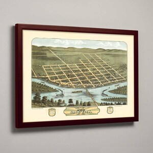 Old-Time Map of Sauk City, Sauk County, Wisconsin, USA