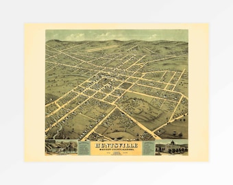 Old Map of Huntsville, Madison County, Alabama