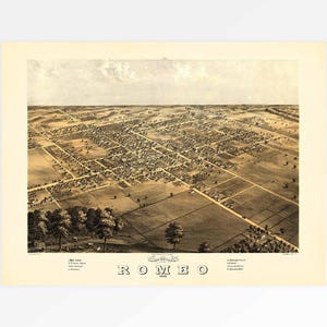 Period Map of Romeo, Michigan, USA
